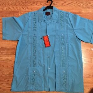 Men’s Teal Guayabera